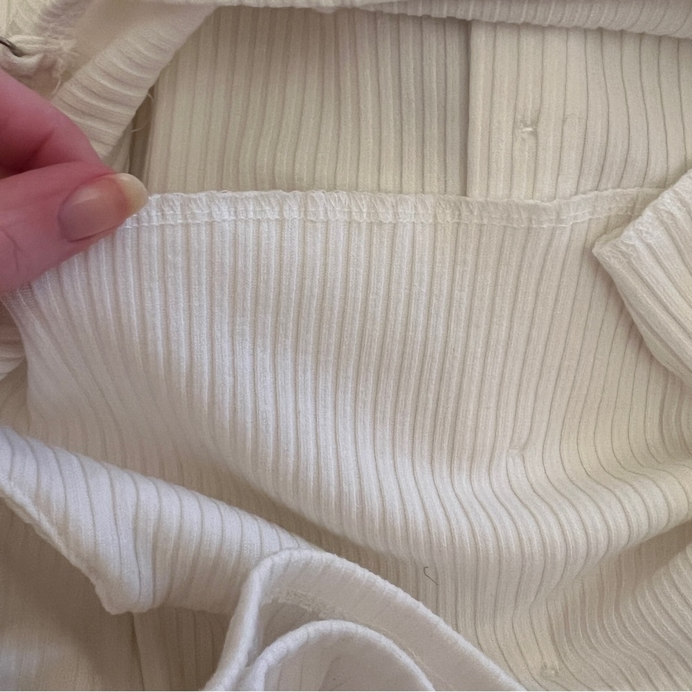 White Ribbed Mini Bodycon Dress - Picture 3 of 4